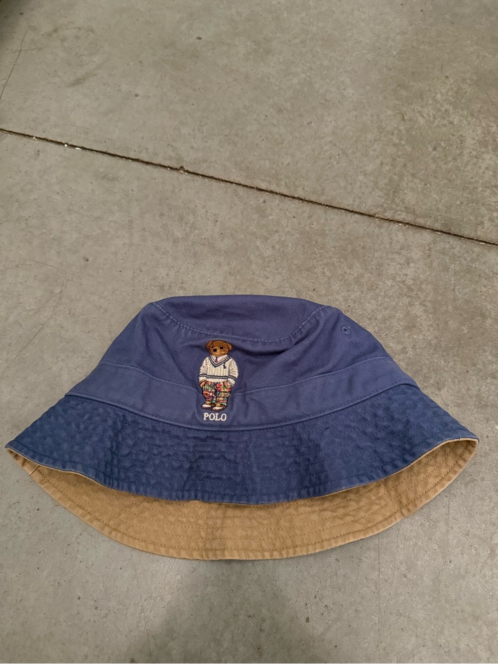 Polo by Ralph Lauren Kids Reversible Blue and Tan Bucket Hat
